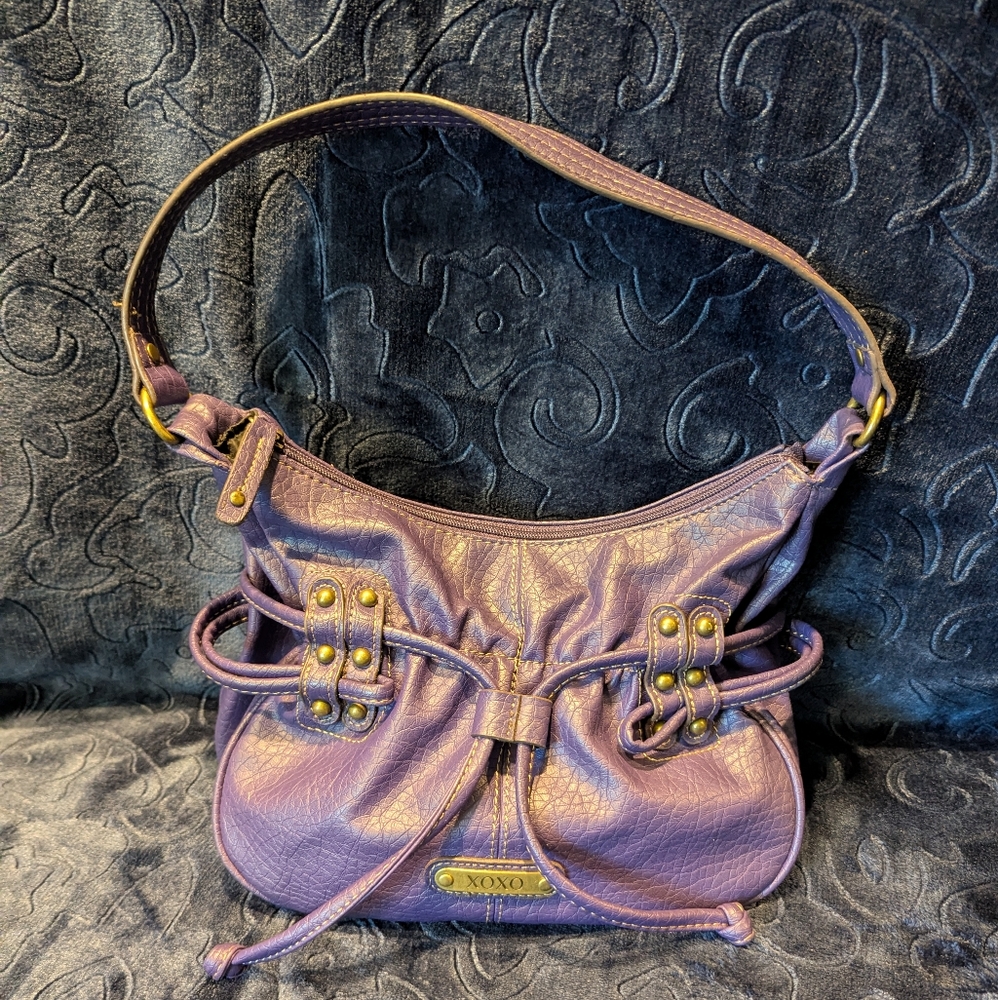 XOXO Purple Shoulder Bag with Structured Design